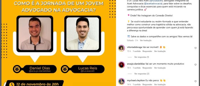 LIVE: Como é a Jornada de um Jovem Advogado na Advocacia?